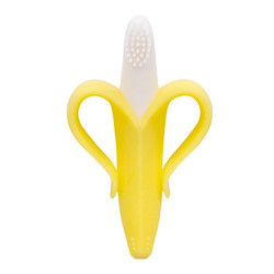 Baby Banana香蕉宝宝 香蕉硅胶婴儿牙胶牙刷 黄色 台湾版