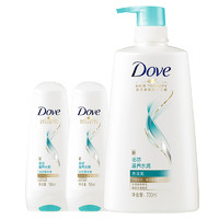 多芬(DOVE)滋养水润优惠套装700ml+195ml*2 洗护套装 成人 滋养 *3件