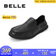 BELLE/百丽男鞋豆豆鞋夏新商场同款牛皮革皮鞋32919BM9 黑色 42