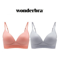 WONDERBRA 光面无痕无钢圈聚拢文胸性感舒适胸罩内衣 灰色 S *3件