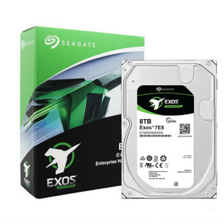 SEAGATE 希捷 银河Exos 7E8系列 3.5英寸企业级硬盘 8TB(PMR、7200rpm、256MB)ST8000NM000A