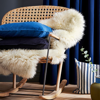 IKEA宜家LUDDE路德羊皮地毯门垫简约家用靠垫