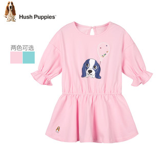 Hush Puppies 暇步士 女童长袖连衣裙 HPOCGX51CZ782 粉色 80cm