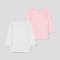 UNIQLO/优衣库  婴儿/幼儿 全棉罗纹T恤(长袖)(2件装) 422342