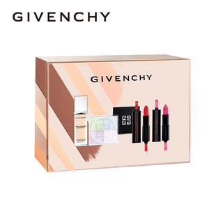 GIVENCHY 纪梵希 恒久彩妆套装 (粉底液Y110+四宫格散粉1号+唇膏N13+大理石条纹唇膏粉色)