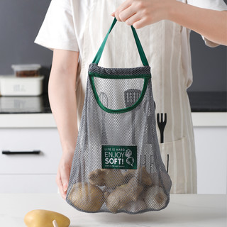 厨房可挂式果蔬收纳网袋洋葱生姜大蒜蔬菜镂空透气多功能便携挂袋