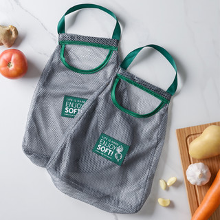 厨房可挂式果蔬收纳网袋洋葱生姜大蒜蔬菜镂空透气多功能便携挂袋