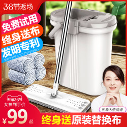 免手洗拖把家用一拖净免洗平板懒人拖布干湿两用墩布托把拖地神器