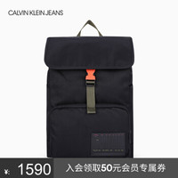 CK JEANS 2020春夏款 男装翻盖轻便休闲旅行双肩包HH2180K9800 002-黑橘色 ST