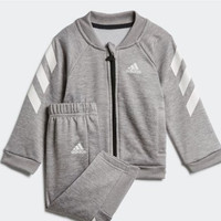 adidas 阿迪达斯 儿童长袖运动套装 ED1175 灰色 92cm