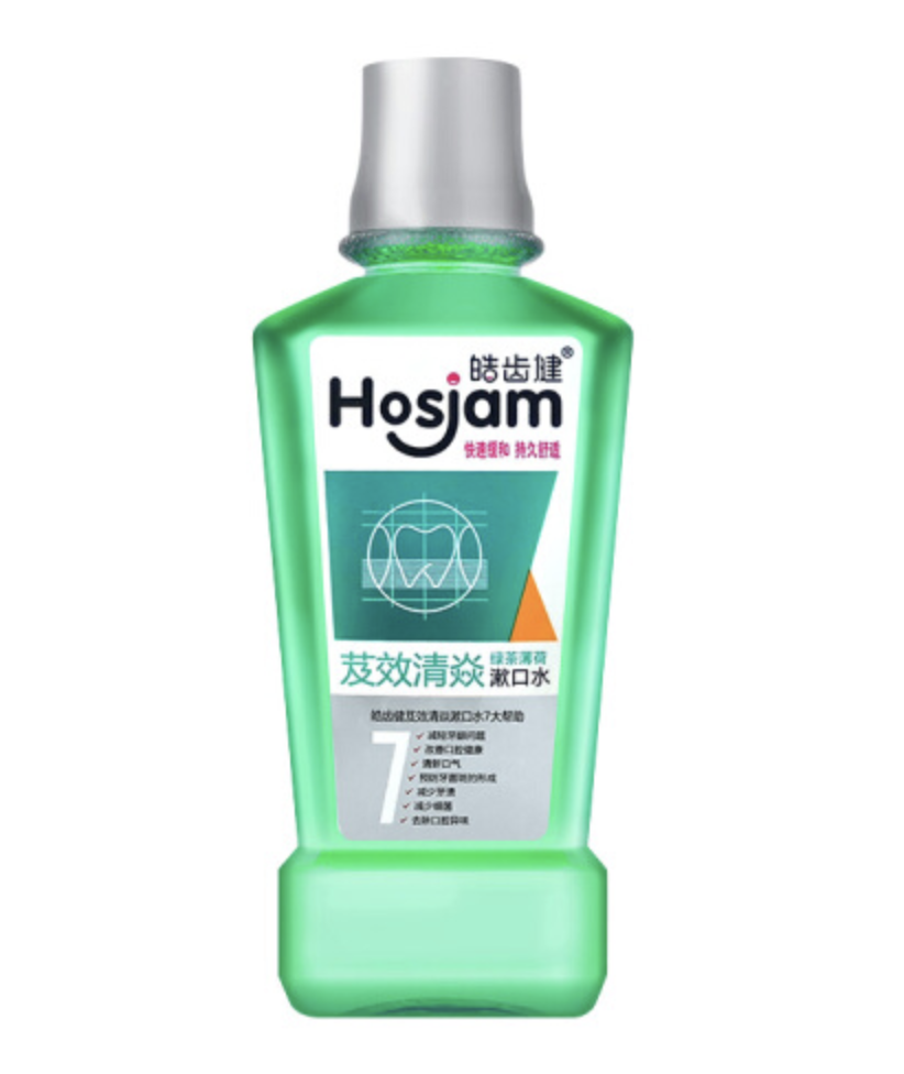 hosjam 皓齿健 芨效清焱漱口水 绿茶薄荷 500ml