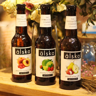 英国艾斯卡Alska西打酒水蜜桃树莓味水果啤酒 进口啤酒果啤330ml*6瓶装