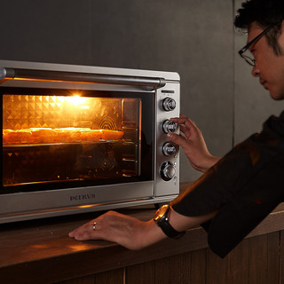 柏翠PE5609WT家用无烟烧烤烘焙多能烤箱全自动智能商用60L大容量