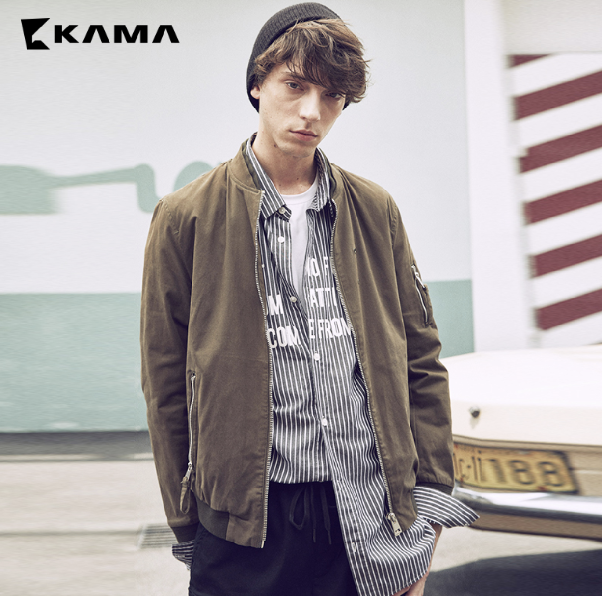 kama卡玛2318726男士拉链夹克