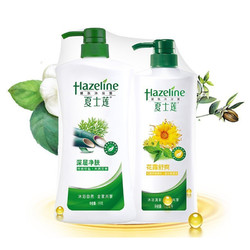 夏士莲 (HAZELINE) 健肤沐浴露 深层净肤1KG+花露舒爽600ml 女士 各种肤质新老包装随机发货 *2件