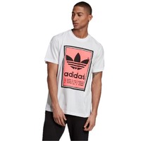 Adidas 三叶草 FILLED LABEL 男士运动T恤 ED6938 白/闪光红 M