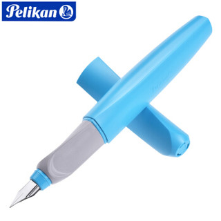 百利金（Pelikan）P457矫正握姿彩色扭扭笔学生钢笔标配墨囊使用-湖水蓝
