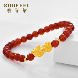 SUNFEEL 赛菲尔 黄金貔貅 3D硬金手串