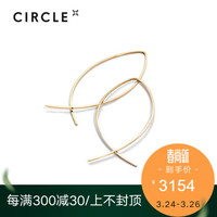 circle日本珠宝 9k金几何棍型项链双鱼耳环套装礼物 套装