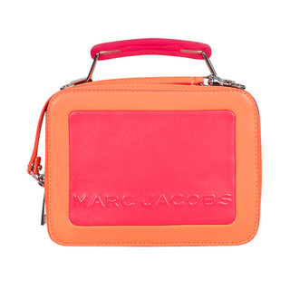 MARC JACOBS 女士拉链时尚盒型拼色斜挎包 M0014506-663 粉色多多 小号