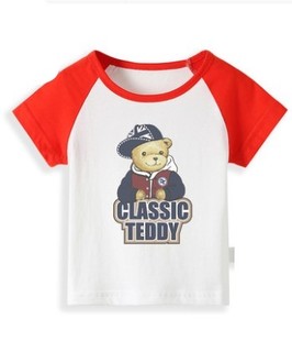 CLASSIC TEDDY 精典泰迪 儿童休闲短袖T恤 TMT029M10153035 番茄红 100cm