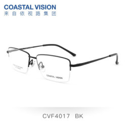 essilor 依视路 钻晶A4 1.67折射率 防蓝光镜片 *2片+镜宴 CVF4017 钛金半框镜架