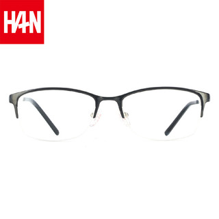 HAN 汉 套镜 (半框近视眼镜架 + 1.60防蓝光镜片) HD49203 黑色
