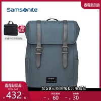 Samsonite/新秀丽工装背包男 大容量翻盖双肩包学院风校园书包TT1