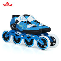 COUGAR 美洲狮 速滑鞋成人专业溜冰鞋成年轮滑男女直排大轮 蓝色 41