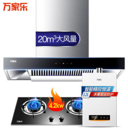 万家乐欧式20立方爆炒大吸力抽油烟机猛火燃气灶具 烟灶套装 AT011 K100B 12D13 液化气