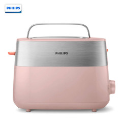 飞利浦(PHILIPS)多士炉吐司机全自动家用迷你烤面包机HD2519/50荔枝粉 *2件
