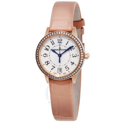 JAEGER LECOULTRE 积家 18kt玫瑰金银色表盘奶油皮革女士手表 Q3512520