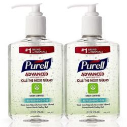 普瑞来Purell 免洗手消毒凝胶免洗杀菌速干洗手液不粘手。 绿色环保*2