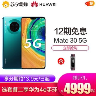 HUAWEI 华为 Mate 30 5G智能手机 8G 128GB（6色可选，12期免息）