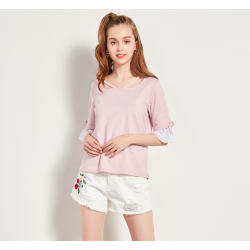 Semir 森马 11-047220397 女士破洞短裤