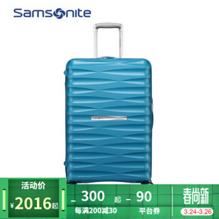 Samsonite/新秀丽拉杆箱19新品 商务大容量行李箱男万向轮旅行箱女 静音登机箱密码箱子TS4 蓝色 25英寸