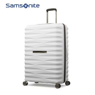 Samsonite/新秀丽拉杆箱 商务大容量行李箱男万向轮旅行箱女 静音登机箱密码箱子TS4 白色 20英寸