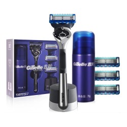 Gillette 吉列 锋隐致顺限量版（1刀架+4刀头+剃须啫喱70g+刀架底座）