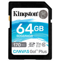新品发售：Kingston 金士顿 SDG3 U3 V30 极速版 SD存储卡 读速170MB/s 