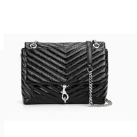 Rebecca Minkoff 瑞贝卡·明可弗 女士牛皮链条单肩包 RH18EEQD37 黑色 中号