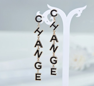 caromaye6141女士字母925银针耳环change款