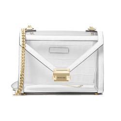 【陈小纭同款】Michael Kors\/MK 迈克高仕 Whitney系列 女士单肩包\/链条包\/斜挎包 透明袋 19夏季款 含内袋 多色可选 颜色:白色30S9GWHL3P