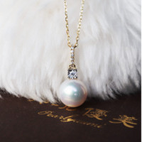 Pearlyuumi 珍珠礼品 K18 akoya珍珠钻石项链