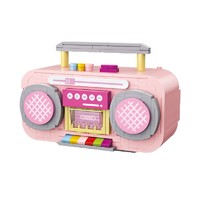 LOZ 俐智 mini颗粒创意拼插积木 粉色复古收音机
