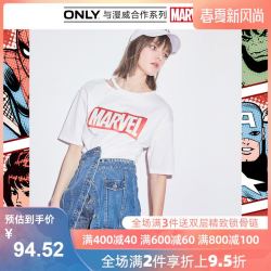 ONLY春季新款漫威合作款白色宽松印花半袖T恤女|119201655