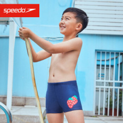 Speedo/速比涛游乐果系列 青少年泳裤 可爱印花 抗氯速干 833162F244海蓝草莓9-10