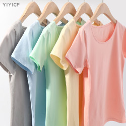 YiYiCp 女款纯棉纯色短袖 M-2XL码