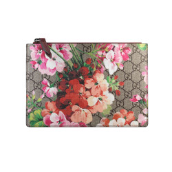 GUCCI 古驰 GG Supreme系列 女士时尚印花拉链式手拿包