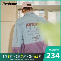 reshake华菲型格春秋季情侣装潮牌男士夹克牛仔外套国潮ins *3件