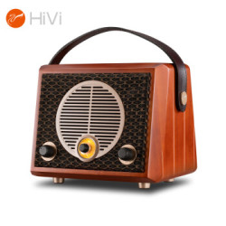 新品发售:惠威(HiVi)Classical M4R 原木质复古无线便携蓝牙有源音箱FM收音机新概念音响新款创意礼品